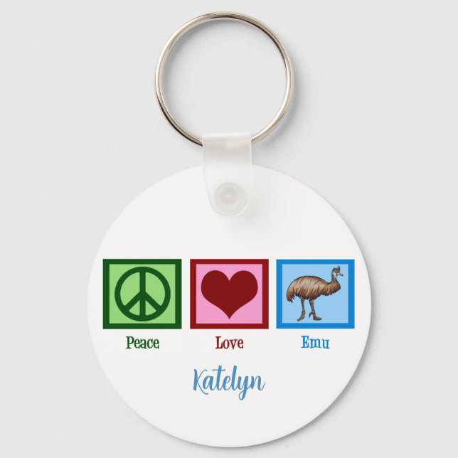 Peace Kärlek Emu Nyckelring (Framsida)