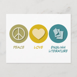 Peace Kärlek English Literature Vykort