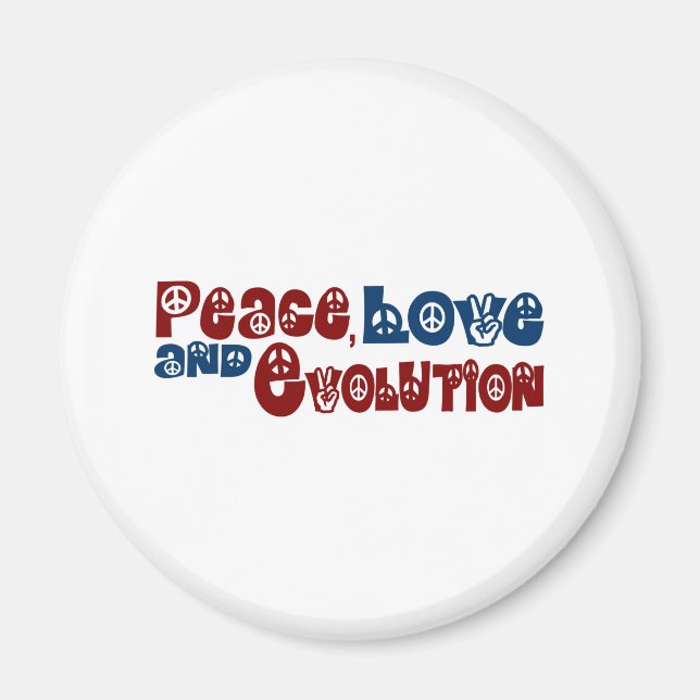 Peace Kärlek Evolution Magnet (Framsidan)