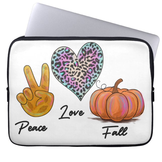 Peace Kärlek Fall Laptop Fodral (Framsidan)