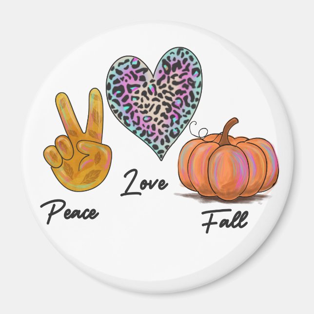 Peace Kärlek Fall Magnet (Framsidan)