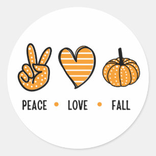 Peace Kärlek Fall Runt Klistermärke