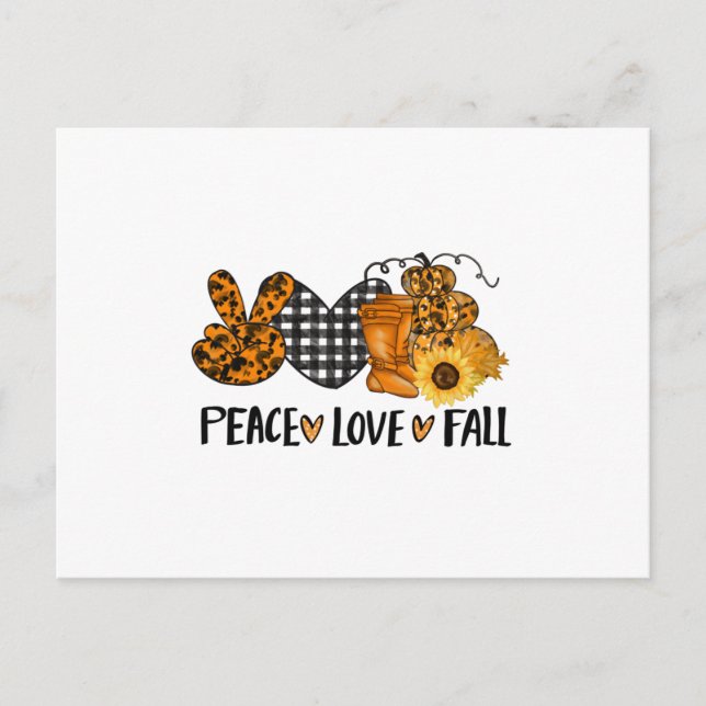 Peace Kärlek Fall Vykort (Framsida)