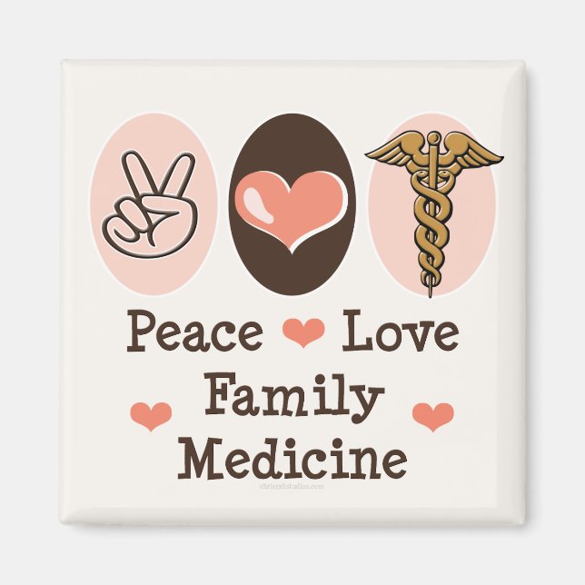 Peace Kärlek Family Medicine Magnet (Framsidan)