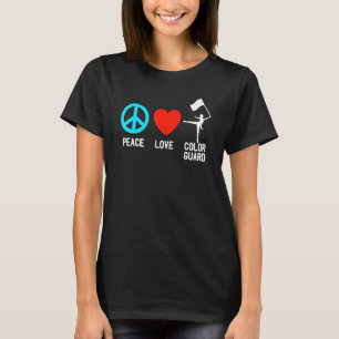 Peace Kärlek Färg Guard Flagga School Girl Tonårin T Shirt