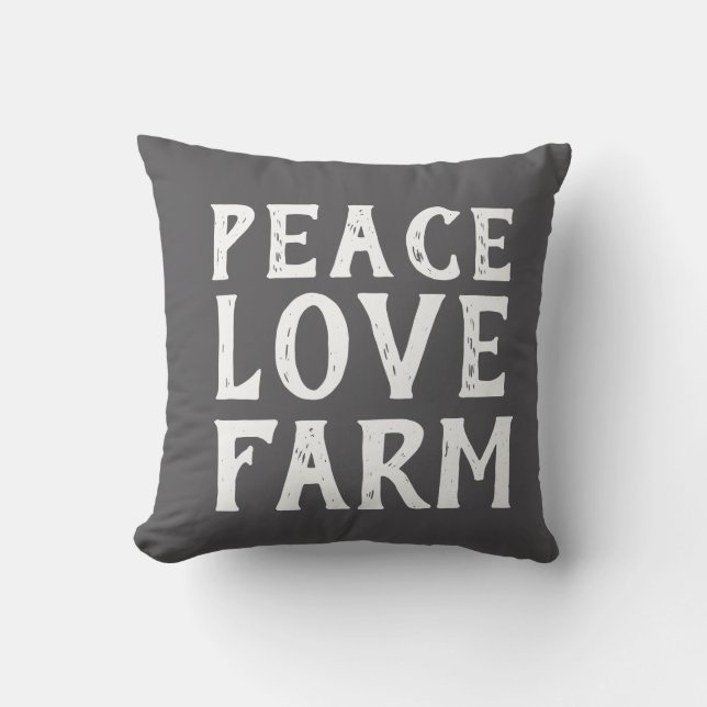 PEACE KÄRLEK FARM-typografi | Utomhusfyllning Kudde (Framsida)