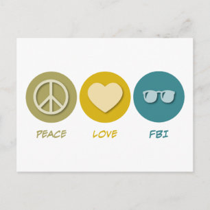 Peace Kärlek FBI Vykort