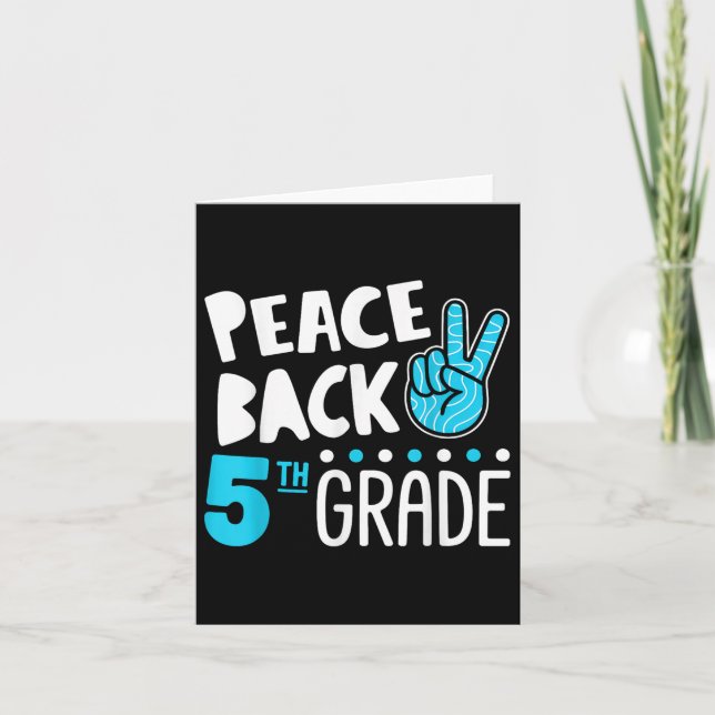 Peace Kärlek femte Klass-torget Back to school Kort (Framsida)