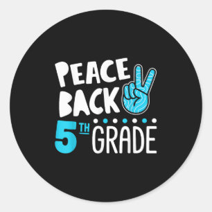 Peace Kärlek femte Klass-torget Back to school Runt Klistermärke