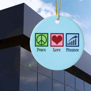 Peace Kärlek Finance Julgransprydnad Keramik
