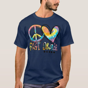 Peace Kärlek First Klass Back to school Tshirt Tie T Shirt