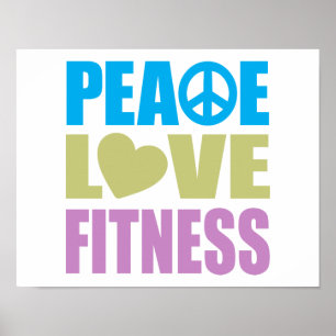 Peace Kärlek Fitness Poster