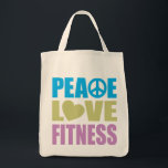 Peace Kärlek Fitness Tygkasse<br><div class="desc">Peace Kärlek Fitness... Vad mer behöver du i livet? Perfektens gåva till alla fitnessmissbrukare. Det spelar ingen roll om du är en professionell tränare, du är en gymnastiktränare som föredrar att arbeta på gymmet i stället för att lägga på soffan hemma och titta på tv, du är en springer som...</div>
