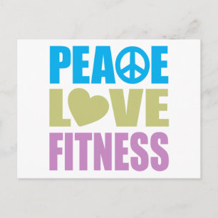 Peace Kärlek Fitness Vykort