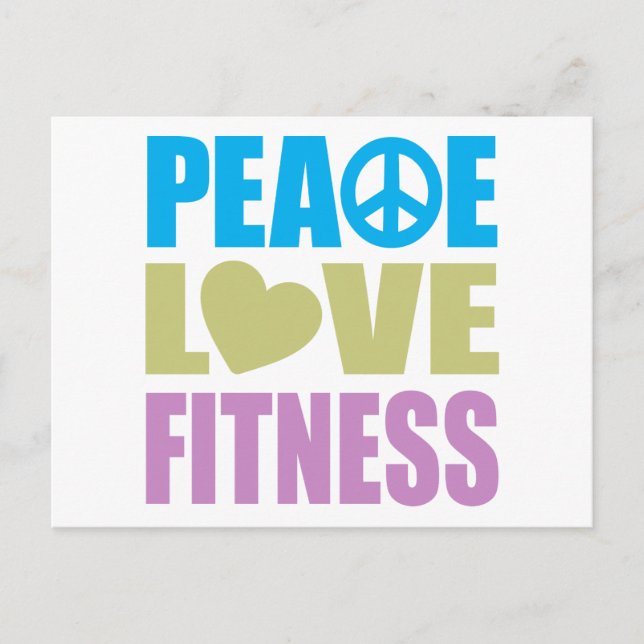 Peace Kärlek Fitness Vykort (Framsida)