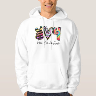 Peace Kärlek Fjärde Klass-lärarteamet 4:e Grad Hoodie