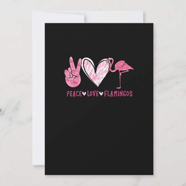 Peace Kärlek Flamingo | Flamingo Älskare Julkort (Framsida)