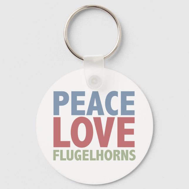 Peace Kärlek Flugelhorns Nyckelring (Framsida)
