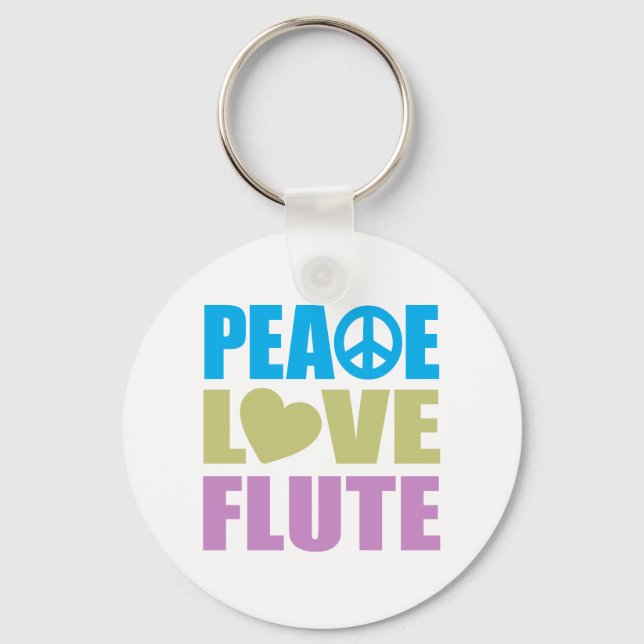 Peace Kärlek Flute Nyckelring (Framsida)