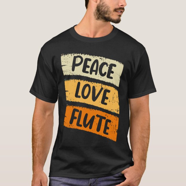 Peace Kärlek Flute T Shirt (Framsida)