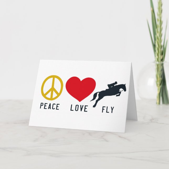 PEACE KÄRLEK FLY-hälsningskort Tack Kort (Framsida)