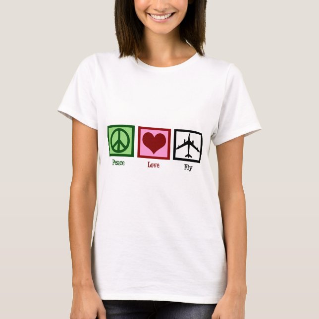 Peace Kärlek Fly Tee Shirt (Framsida)