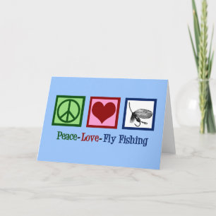 Peace Kärlek Flygfiske, julfiskare Helgkort