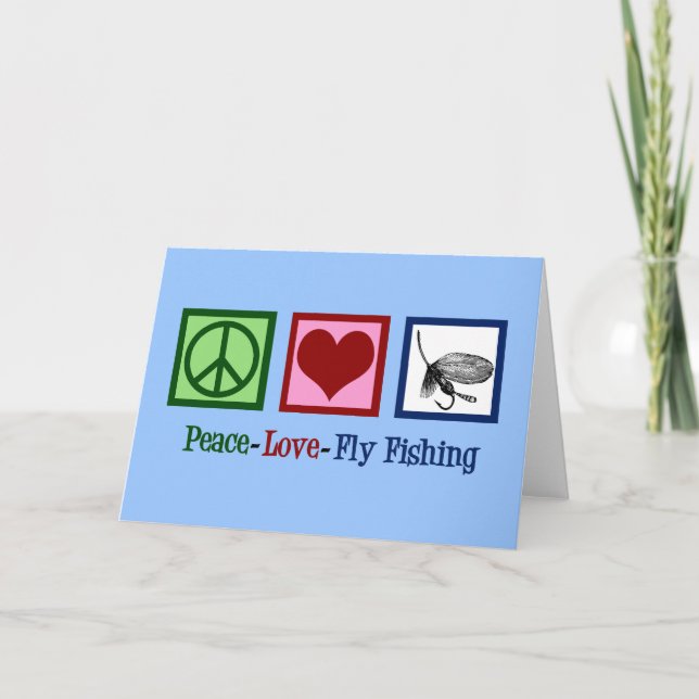 Peace Kärlek Flygfiske, julfiskare Helgkort (Framsida)