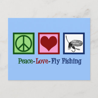 Peace Kärlek Flygfiske Vykort