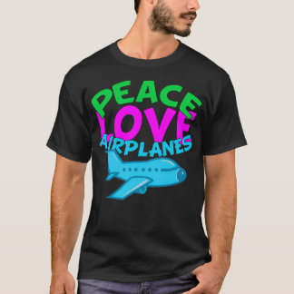 Peace Kärlek-flygplan T Shirt