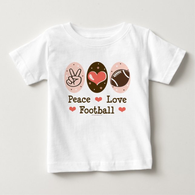 Peace Kärlek Football Baby Långärmad Tee (Framsida)