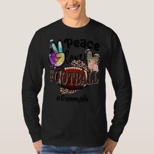 Peace Kärlek Football Gammy Life Mamma Grandma Leo T Shirt