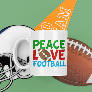 Peace Kärlek Football Kaffemugg