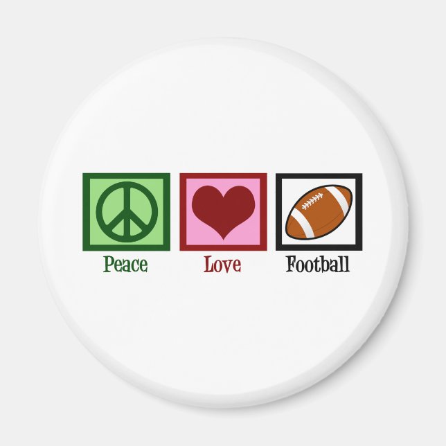 Peace Kärlek Football Magnet (Framsidan)
