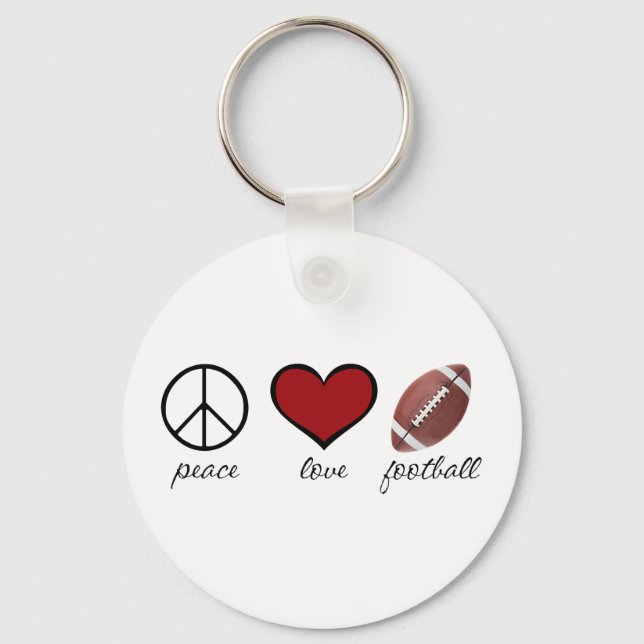 Peace Kärlek Football Nyckelring (Framsida)