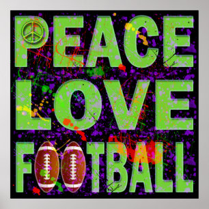 PEACE KÄRLEK FOOTBALL POSTER