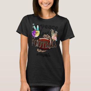 Peace Kärlek Football Yaya Life Mamma Grandma Leop T Shirt