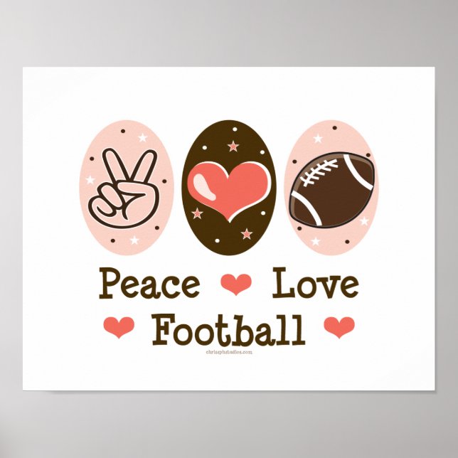 Peace Kärlek fotboll Poster Skriv ut (Framsidan)