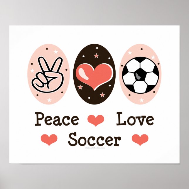 Peace Kärlek-fotbollsspelare Poster (Framsidan)