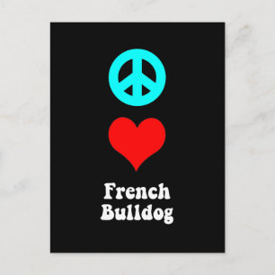 Peace kärlek Fransk Bulldog Vykort