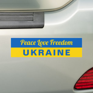 Peace Kärlek Freedom Ukraina Support Ukrainas Fla Bildekal