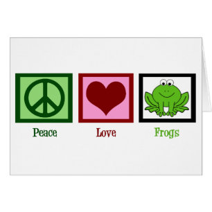 Peace Kärlek Frogs Hälsningskort