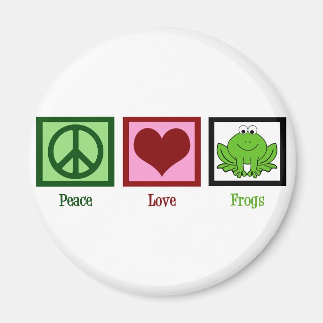 Peace Kärlek Frogs Magnet (Framsidan)