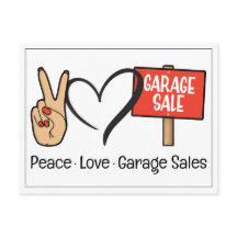 Peace, Kärlek, Garage Sales Postcard