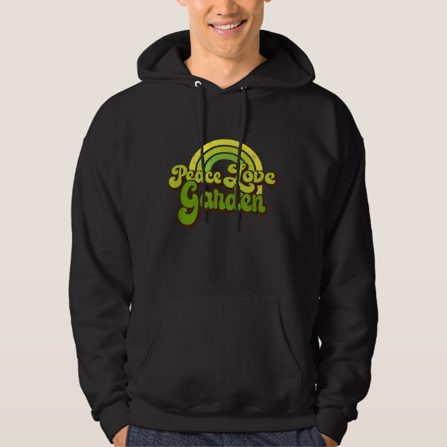 PEACE KÄRLEK GARDEN Rainbow Groovy Hippie Hoodie (Framsida)