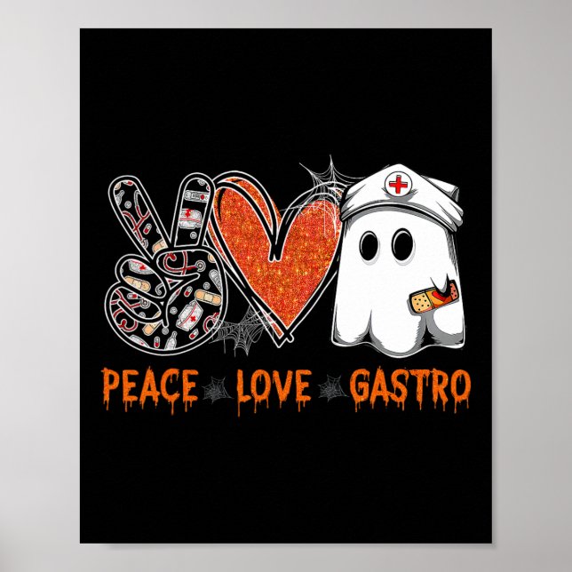 Peace Kärlek Gastro Ghost Nurse Gastroenterology H Poster (Framsidan)