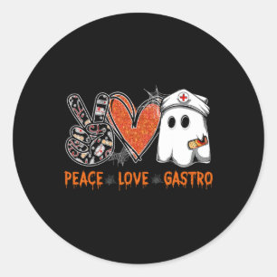 Peace Kärlek Gastro Ghost Nurse Gastroenterology H Runt Klistermärke