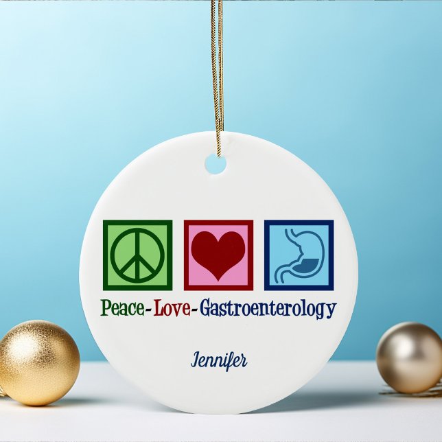 Peace Kärlek Gastroenterologi Julgransprydnad Keramik (Skapare uppladdad)