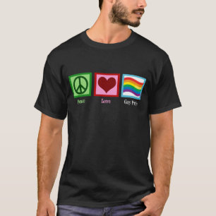 Peace Kärlek Gay pride Parad Regbow Flagga T Shirt
