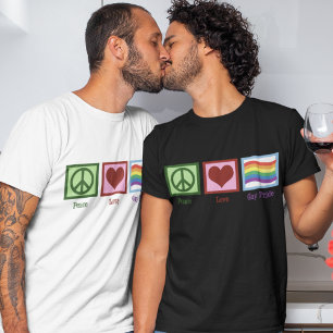 Peace Kärlek Gay pride Tee Shirt